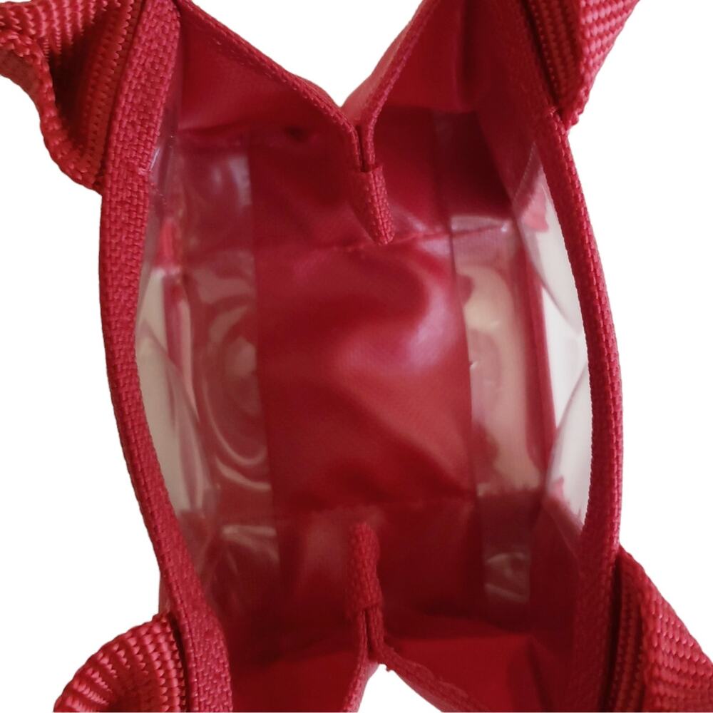 XO GOGO red Baby Box mini see thru top handle tote bag little tiny purse - Picture 3 of 6